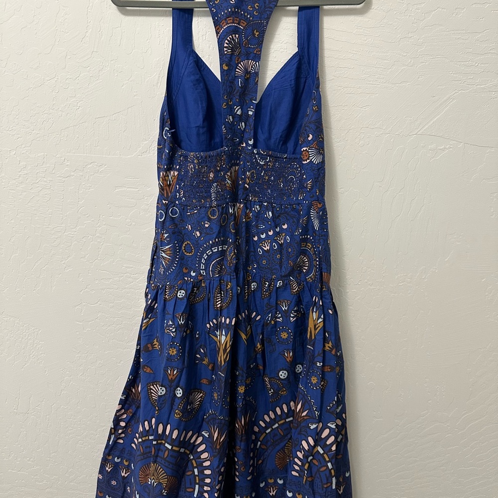 Anthropologie Sweetheart Midi Blue Patterned Dress - Picture 4 of 7